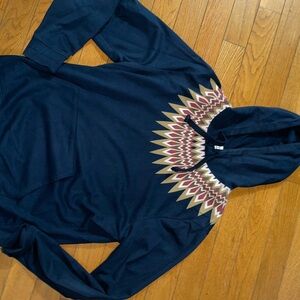 Topman Navy Sweater with Geometric Design